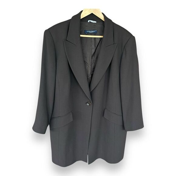 Marina Rinaldi Brown Jacket Long Blazer Notched Lapel US Size 16 - Picture 1 of 11